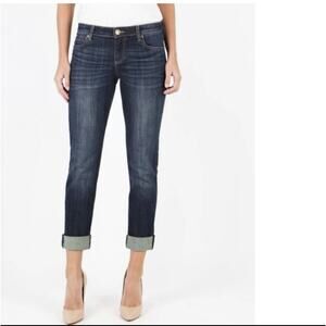 Kut from the Kloth Catherine Boyfriend Mid Rise Crop Straight Denim Jean Size 4
